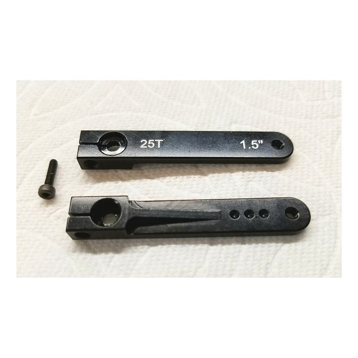 Servo Arm, 1.5" (38mm) x 2.5mm/4-40, Futaba 25T Aluminum, Black (Gator), V1