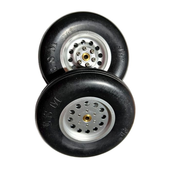 4.5 Inch Rubber Wheel with CNC Aluminum Hub (Pair)