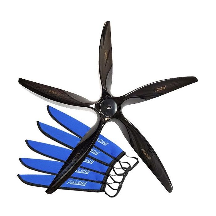 Falcon 5-Blade Carbon Props for Turbo-Prop Engines With Free covers