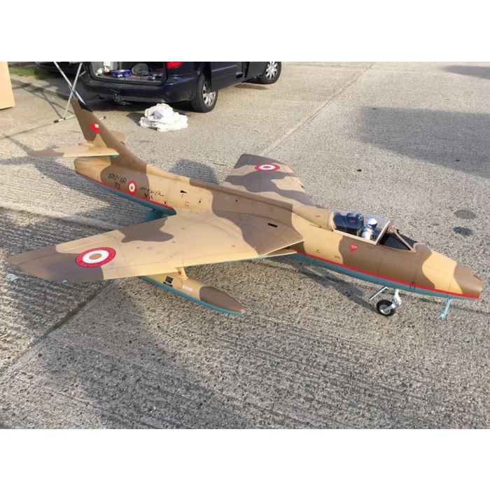 Hawker Hunter Jet, Desert Scheme, Top RC Model with TRCM Electric Retracts