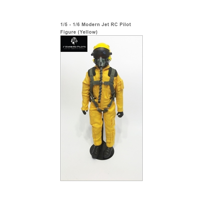1/5 - 1/6 12" Modern Jet RC Pilot Figure (Yellow) By Warbirdpilots