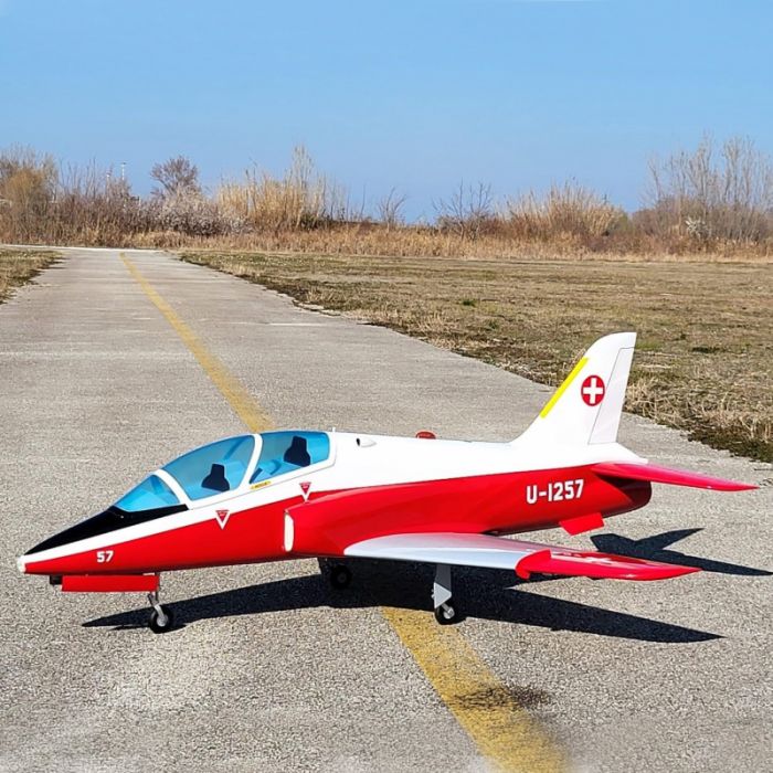 SebArt Mini BAe Hawk T1 V2 90mm 1,42m ARF (White/Red)