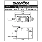 Savox SA1283SGP Coreless Metal Case Digital Servo with Soft Start, 0.13sec / 416oz @ 6V