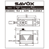 Savox SB2292SG - Monster Performance, Brushless Servo Black Edition .055sec / 624.9oz @ 8.4v