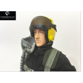 Modern Jet RC Pilot Figure 12" 1/5 - 1/6 (Black with Yellow Helmut)