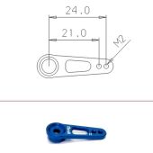 Servo Arm, 24mm (.94") x 2mm Hitec 24T Aluminum, Blue, V1 (Secraft)