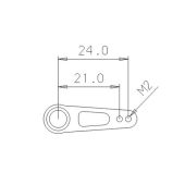 Servo Arm, 24mm (.94") x 2mm Futaba 25T Aluminum, Red (Secraft V1)