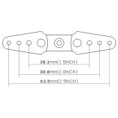 Servo Arm, 2.5" x 4-40 Full Offset, JR / Spektrum 23T Alum Gold (Secraft)