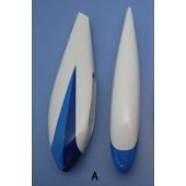 Wheel Pants, Fiberglass, 183mm White / Blue (Gator)