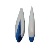 Wheel Pants, Fiberglass, 183mm White / Blue (Gator)