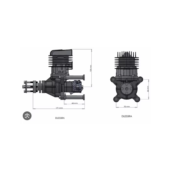 DLE-55RA Gas Rear Exhaust Engine with Electronic Ignition With... -Gator RC