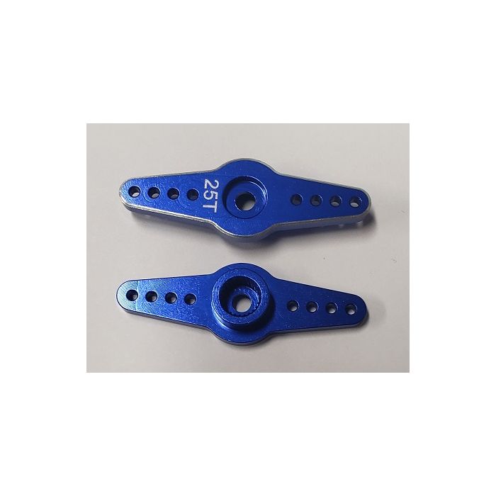 Servo Arm, 33mm (1.3") x 2mm Full Width, Futaba 25T Aluminum, Blue (Gator)