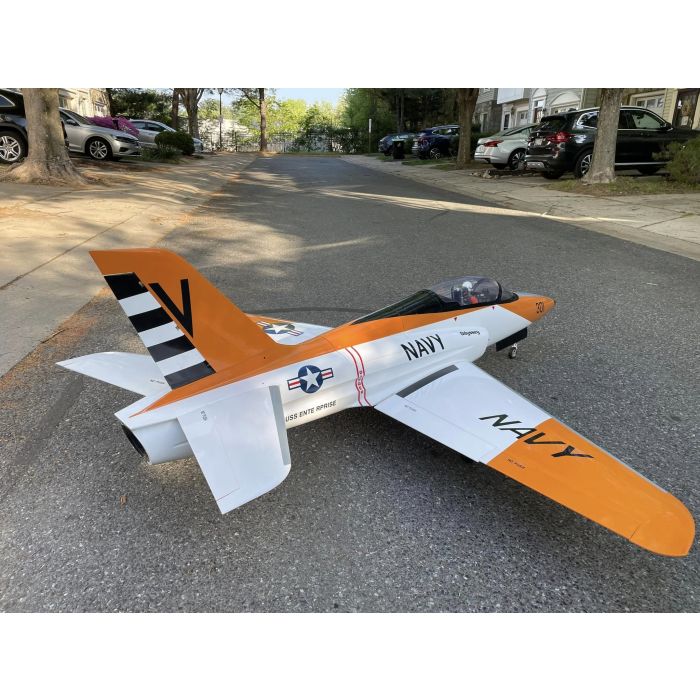 Odyssey Sport Jet, Orange/Black Navy Scheme, Top RC Model