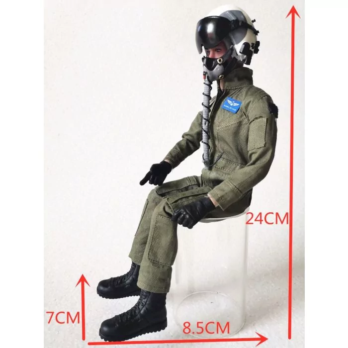 1/6 Fullbody Jet pilot with helmet (green uniform), TopRC Model