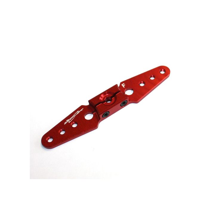 Servo Arm, 2.5" x 4-40 Full Width, Futaba 25T Aluminum, Red (Secraft)