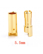 5.5mm Gold Bullet ESC and Motor Connectors (Pair) Gator RC