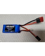 2s, 850mAh, 7.4V 2S 30C Receiver Lipo Batteries (Power Unlimited) With T-plug and JR Universal plug
