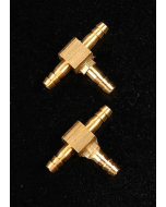Robart 1/8" OD X 1/16" ID Air Line Brass Tee's Pack of 2