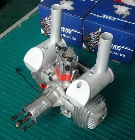 EME 70cc AS (Auto Start) Twin Cylinder, RC Gas Engine with Mufflers