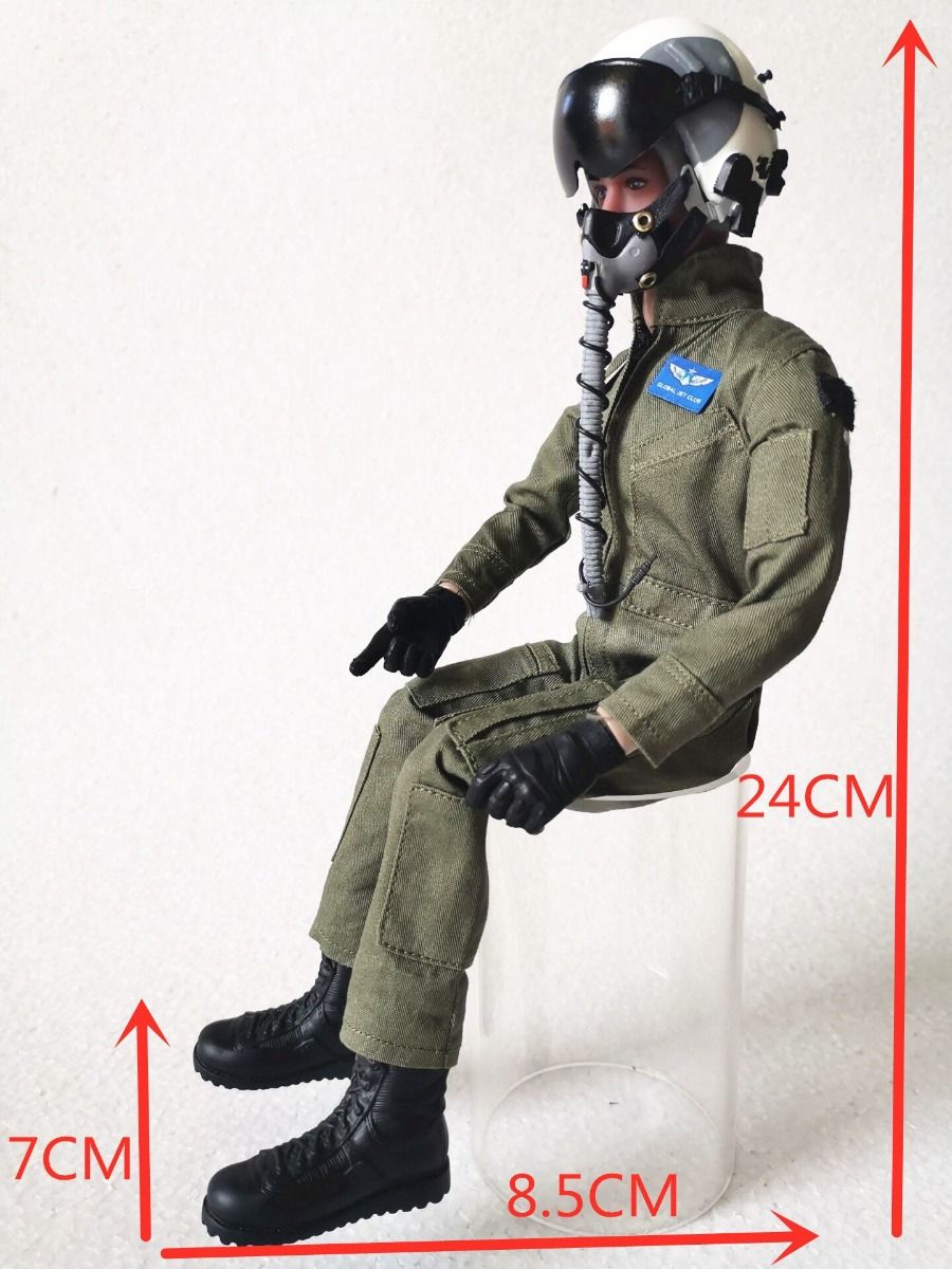 1/6 Fullbody Jet pilot with helmet (green uniform), TopRC Model -Gator RC